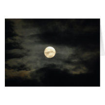 Ciel nocturne - pleine lune et nuages foncés carte de vœux