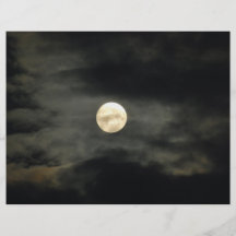 Ciel nocturne - pleine lune et nuages foncés prospectus personnalisés