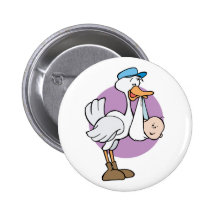 Cigogne avec le bébé pin's