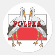 Cigogne blanche polonaise Polska Adhésif
