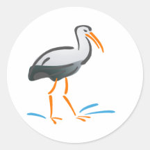 Cigogne courtaude adhésifs ronds
