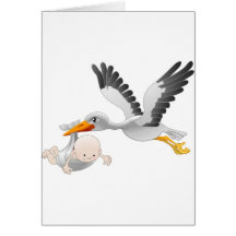 cigogne et bébé cartes