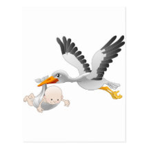 cigogne et bébé cartes postales