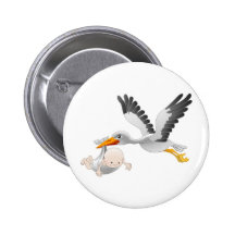 cigogne et bébé pin's avec agrafe
