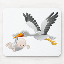 cigogne et bébé tapis de souris