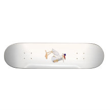 Cigogne livrant un bébé plateaux de skateboards customisés