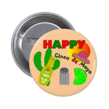 "Cinco chaux de De Mayo heureux", tequila et conce Pin's