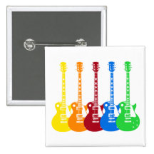 Cinq guitares électriques colorées pin's
