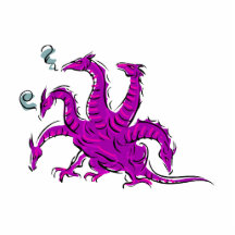 Cinq ont dirigé dragon.png pourpre découpages en acrylique