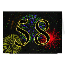 cinquante-huitième Invitation de fête d'anniversai Carte De Vœux