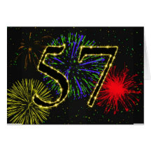 cinquante-septième Invitation de fête d'anniversai Carte De Vœux