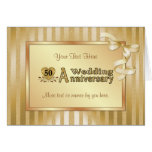 cinquantième Anniversaire de mariage - or Cartes De Vœux