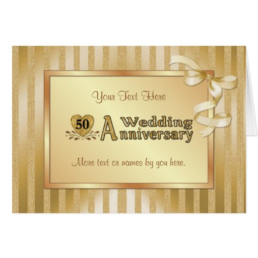 cinquantième Anniversaire de mariage - or Cartes De Vœux
