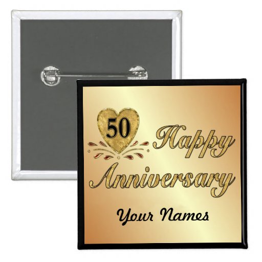 cinquantième anniversaire - or badges avec agrafe