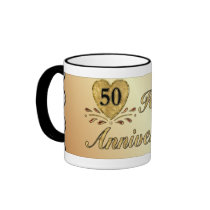 cinquantième anniversaire - or tasses