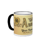 cinquantième anniversaire - or - personnaliser mug