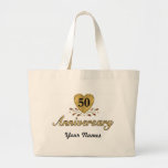 cinquantième anniversaire - or sac en toile