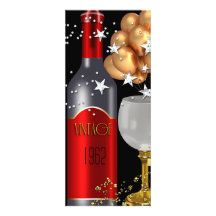 Cinquantième argent d'or de noir de vin rouge d'an cartons d'invitation personnalisés