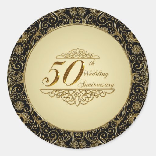 cinquantième Autocollant d'anniversaire de mariage