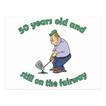 cinquantième Cadeau de bâillon de golfeur d'annive Cartes Postales