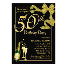 cinquantième Fête d'anniversaire - invitations de 