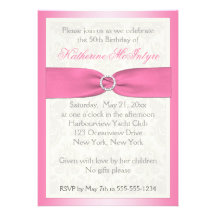 Cinquantième invitation d'anniversaire de damassé 