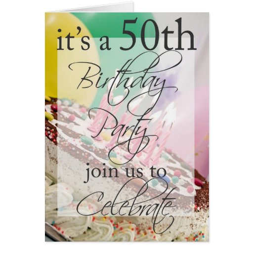 cinquantième Invitation de fête d'anniversaire Carte De Vœux