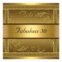 Cinquantième invitation fabuleuse d'or de fête d'a