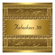 Cinquantième invitation fabuleuse d'or de fête d'a