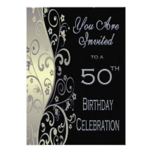 cinquantième Invitation personnalisée de fête d'an