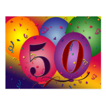 cinquantième invitations de carte postale de fête 