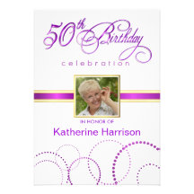cinquantième Invitations de fête d'anniversaire - 