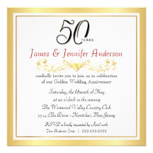 cinquantième Invitations de fête d'anniversaire de