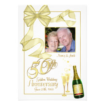 cinquantième Invitations de photo de fête d'annive