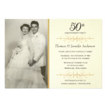 Cinquantième invitations élégantes de fête d'anniv