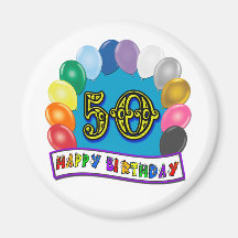 Cinquantième marchandises heureuses d'anniversaire aimant pour réfrigérateur