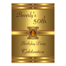 cinquantième Or de fête d'anniversaire sur l'or Faire-part