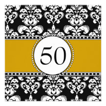Cinquantième or d'invitations d'anniversaire de da