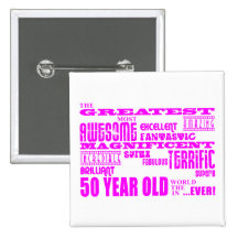 Cinquantième rose d'anniversaires de filles : Plus Badges