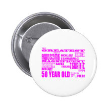 Cinquantième rose d'anniversaires de filles : Plus Badge Avec Épingle