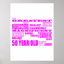 Cinquantième rose d'anniversaires de filles : Plus Posters