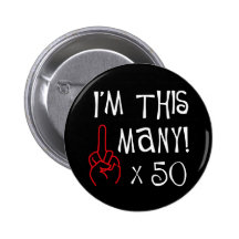 cinquantième salut de doigt moyen d'anniversaire badges