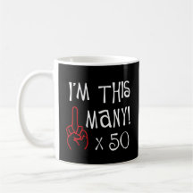 cinquantième salut de doigt moyen d'anniversaire mugs à café