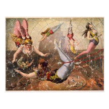 Circus-1890 - affligé carte postale