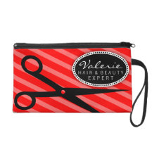 Cisaillements rouges classiques de cheveux pochettes avec dragonne