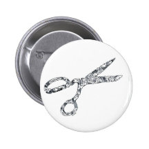 Ciseaux avec des coupes de cheveux badge