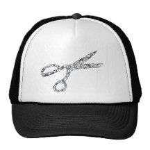 Ciseaux avec des coupes de cheveux casquette