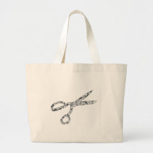 Ciseaux avec des coupes de cheveux sac de toile
