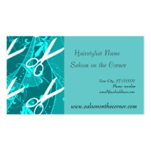 Ciseaux avec du charme turquoises d'imaginaire cartes de visite professionnelles