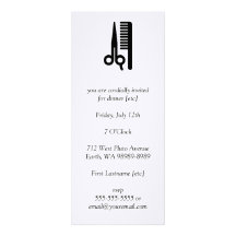 Ciseaux et peigne invitation personnalisable